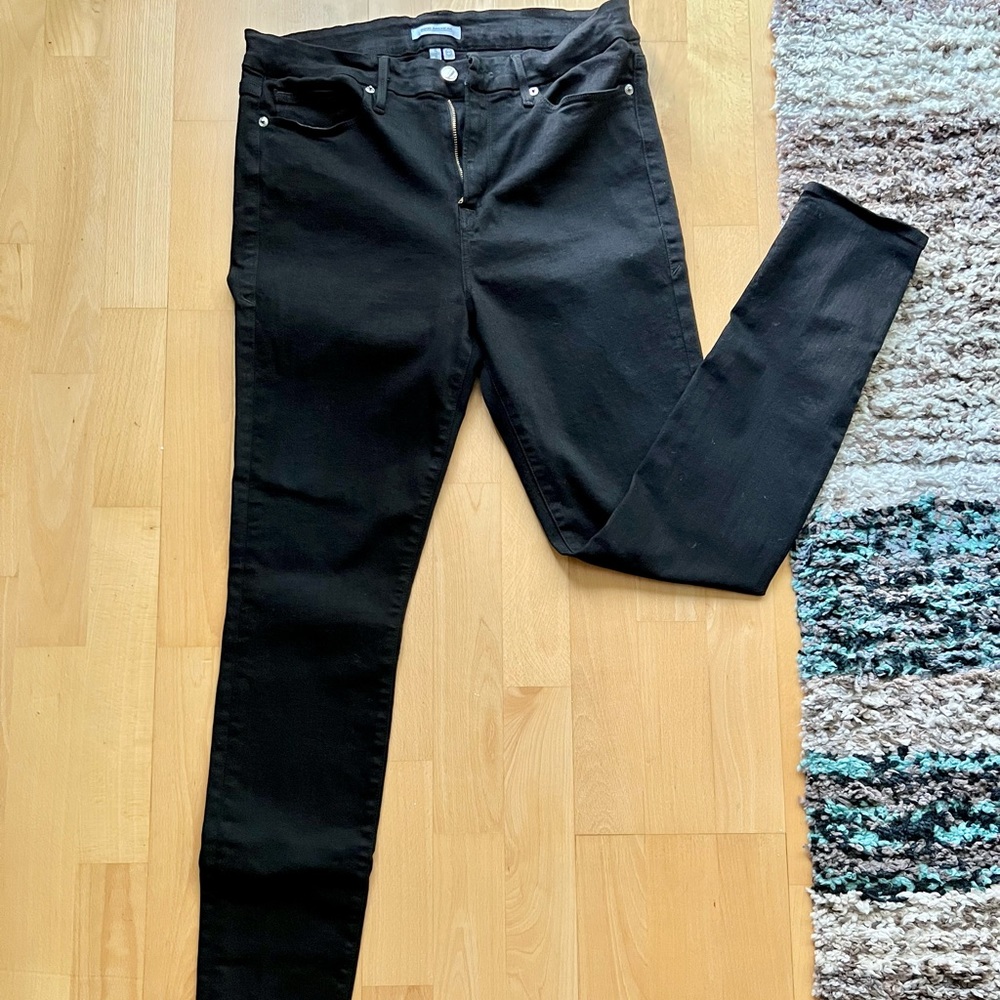 Good American Good Legs High Rise Skinny Jeans Black Size 15 / 33